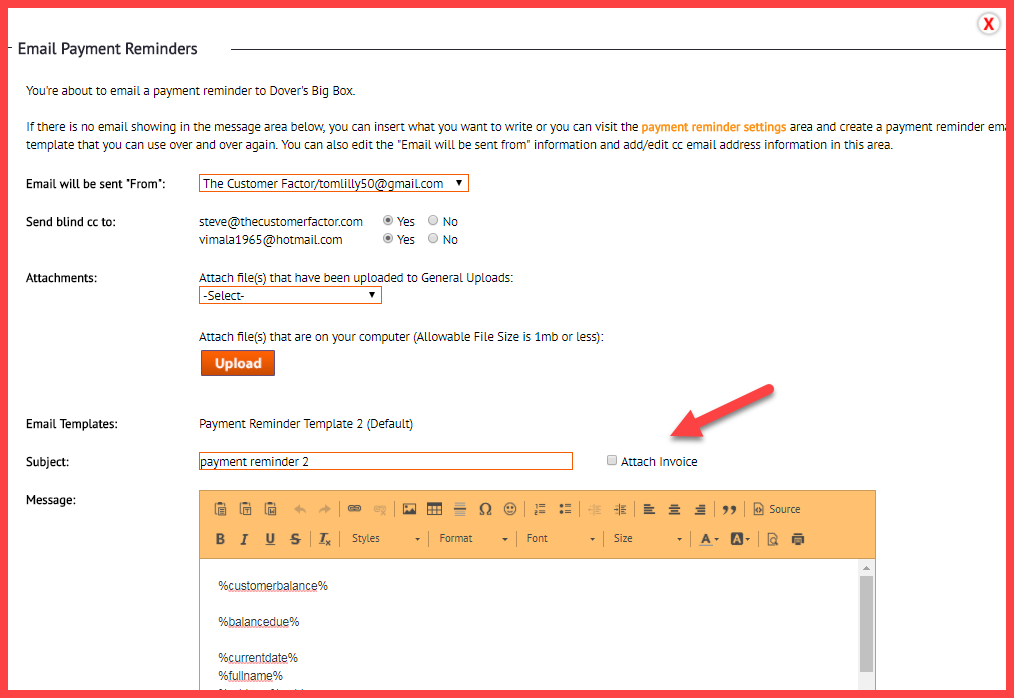 Email and Print Payment Reminders - The Customer Factor